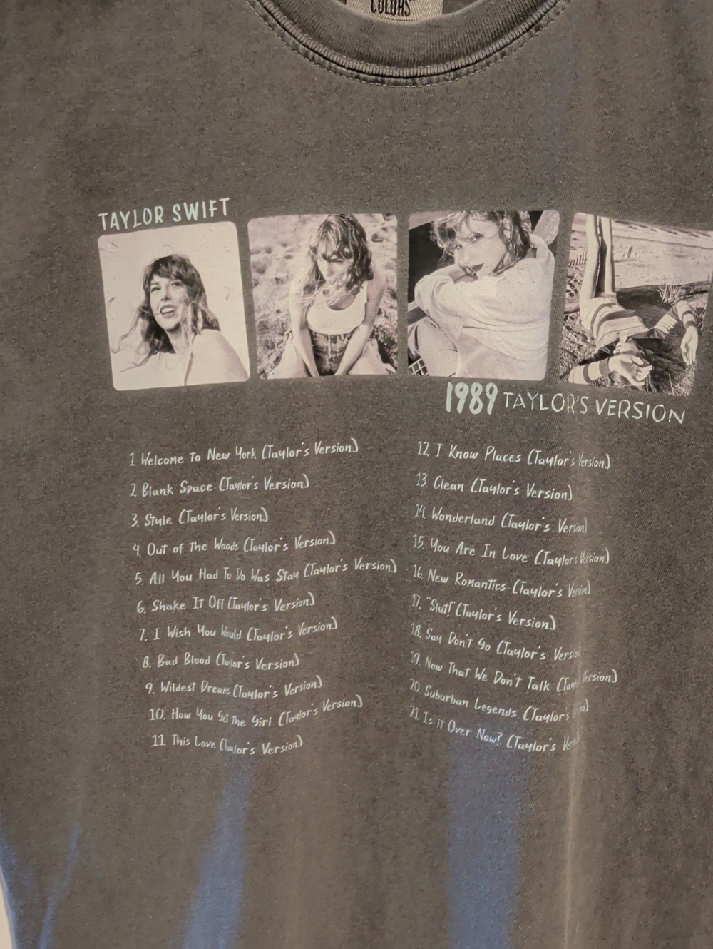 TAYLOR SWIFT 1989 TAYLOR'S VERSION MERCH Comfort Colors Vintage Gray Graphic Tee
